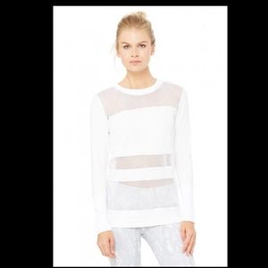 ALO YOGA Plank Long Sleeve mesh Top Sz S